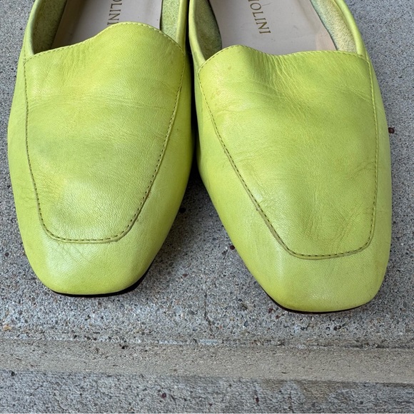 Vintage Enzo Angiolini liberty Lime Green Loafers flat leather size 9 - Picture 5 of 10